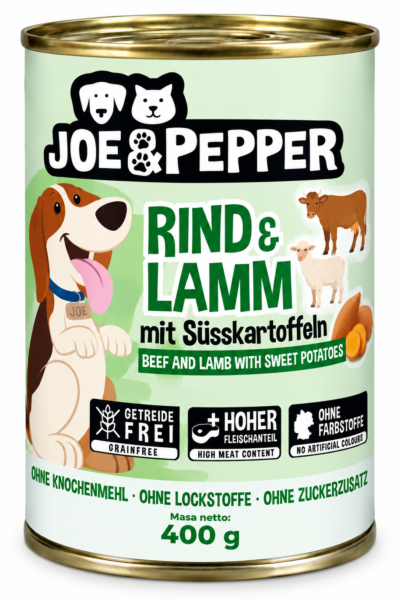 Joe & Pepper – Wołowina i jagnięcina z batatami 400 g