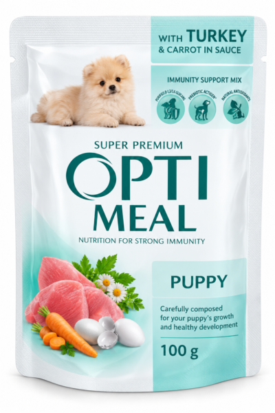 OPTIMEAL Puppy – Indyk i marchewka w sosie 100 g