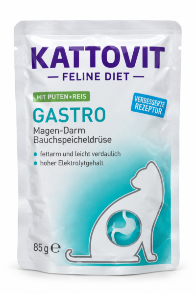 Kattovit Feline Diet Gastro – Indyk z ryżem 85 g