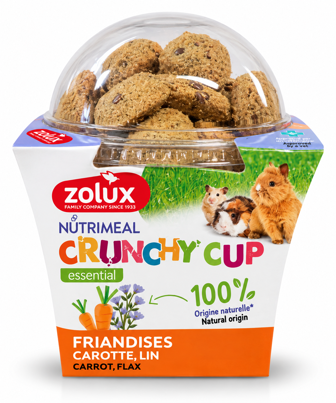 ZOLUX NUTRIMEAL CRUNCHY CUP – Marchew i siemię lniane 200 g